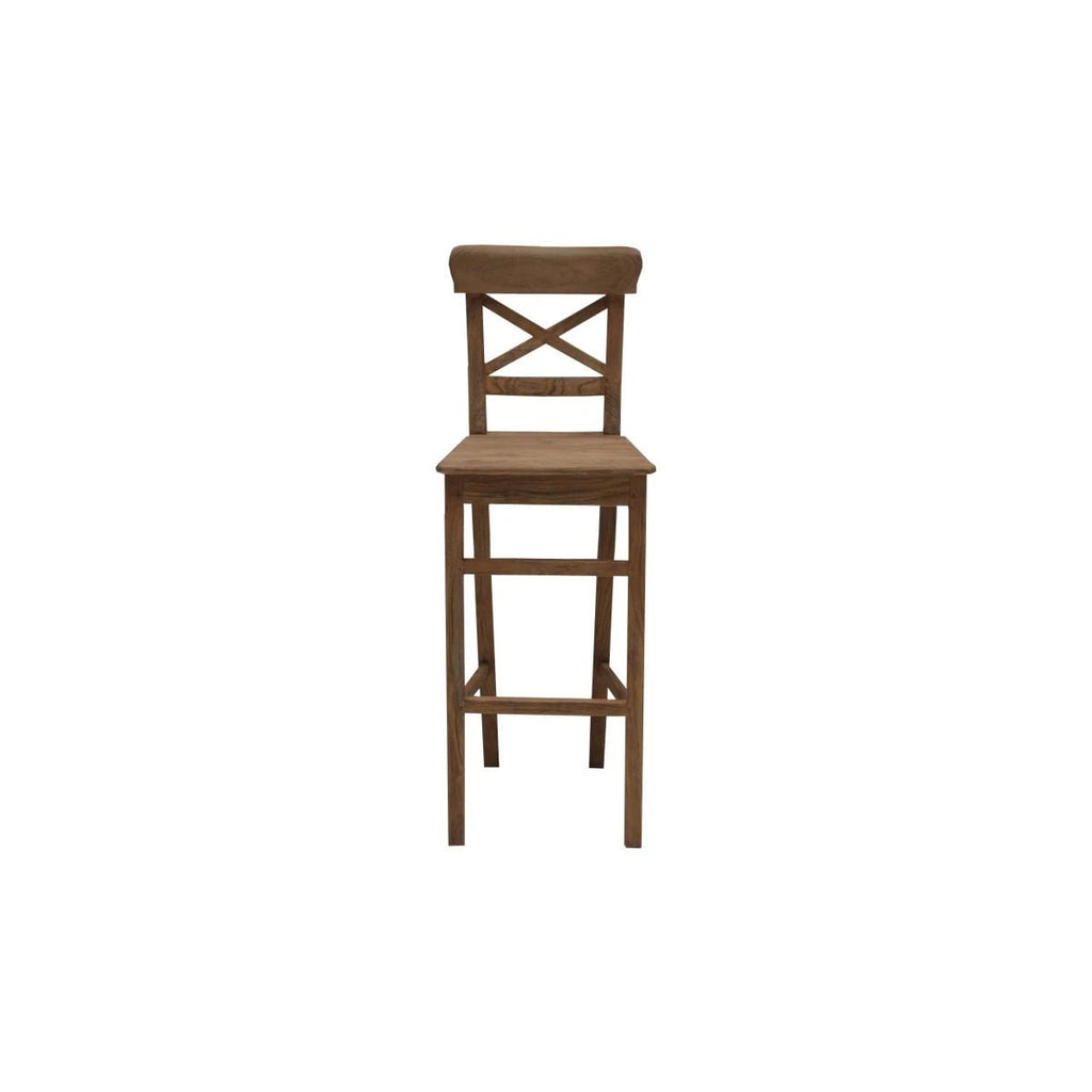 Teak Barhocker Mariotto mit Kreuz - Das Holländische Möbelhaus