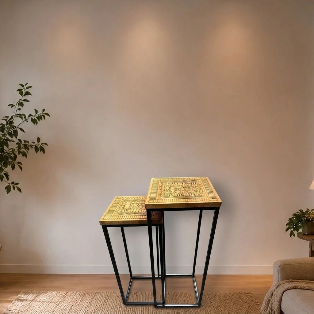 Teak Beistelltisch Intan 2er Set - Das Holländische Möbelhaus
