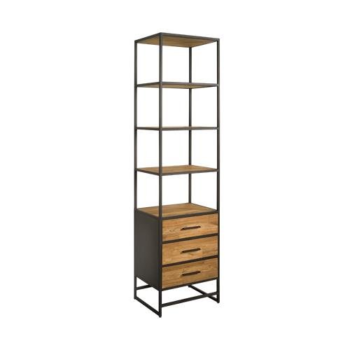 Teak Bücherschrank Felino 3 Schübe 60 cm - Das Holländische Möbelhaus