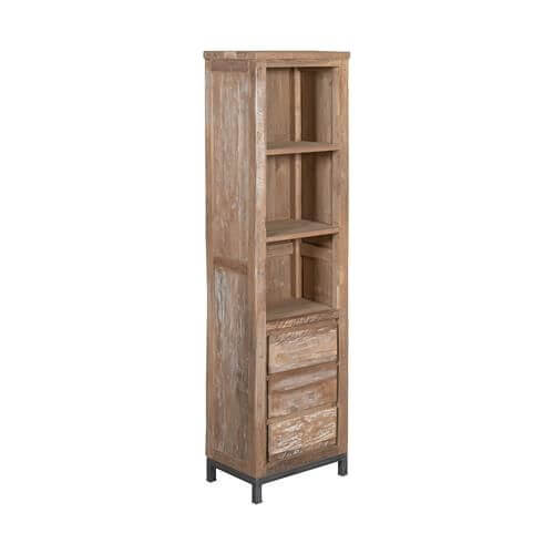 Teak Bücherschrank Venetië 3 Schübe - Das Holländische Möbelhaus