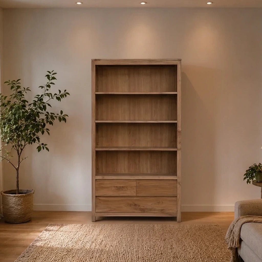 Teak Bücherschrank Losari - Das Holländische Möbelhaus