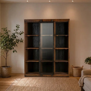 Teak Bücherschrank Senna 12 Fächer