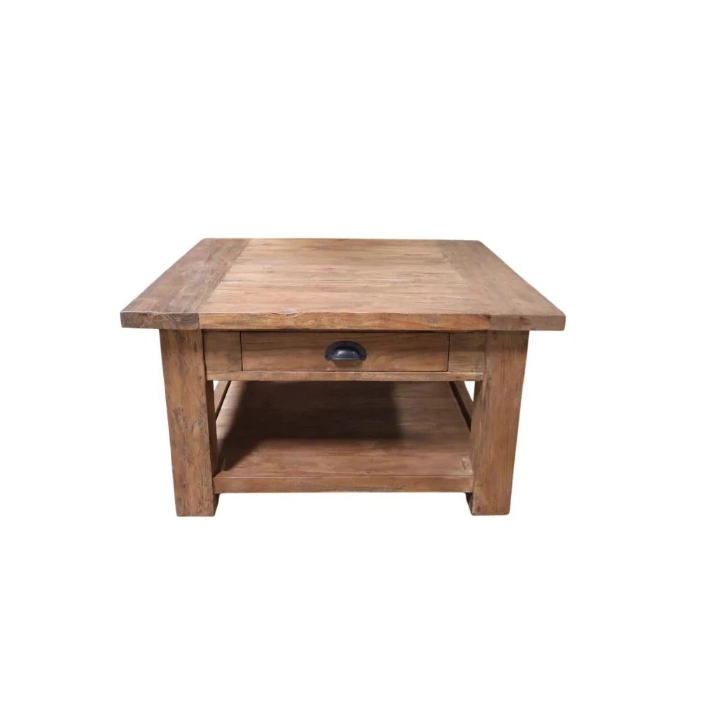 Teak Couchtisch Dengkleh Bali KR mit Regal und Schublade Bild 1