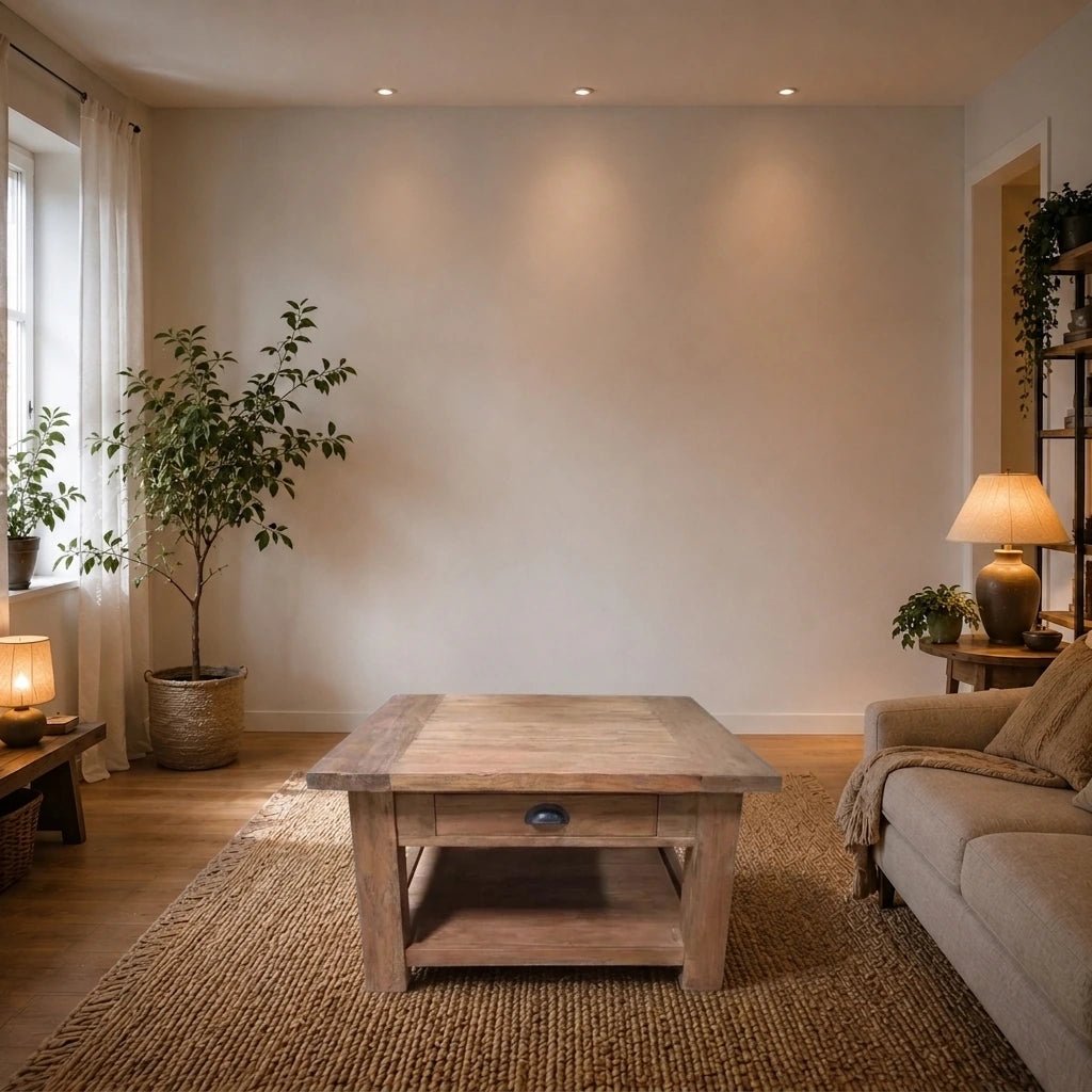 Teak Couchtisch Dengkleh Bali KR mit Regal und Schublade - Das Holländische Möbelhaus