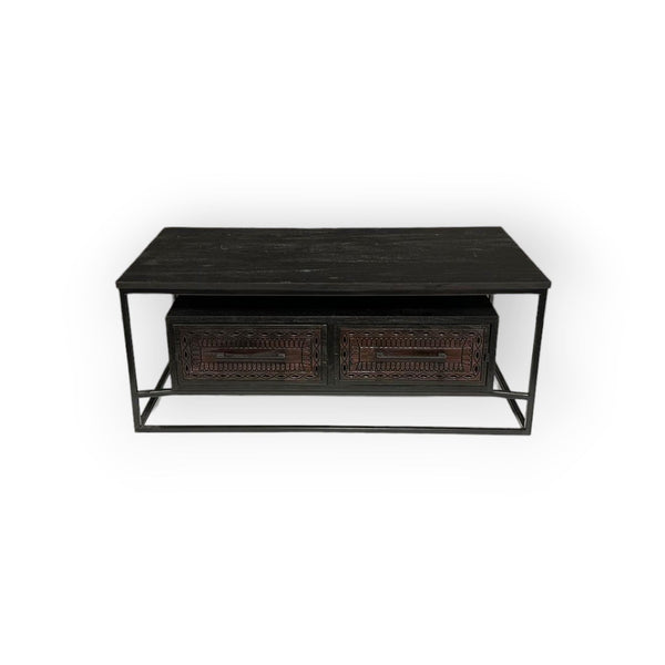 Teak Couchtisch Intan Lative schwarz 120 cm - Das Holländische Möbelhaus