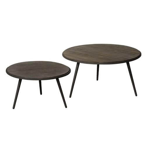 Teak Couchtisch Set Rolo 60 cm - Das Holländische Möbelhaus