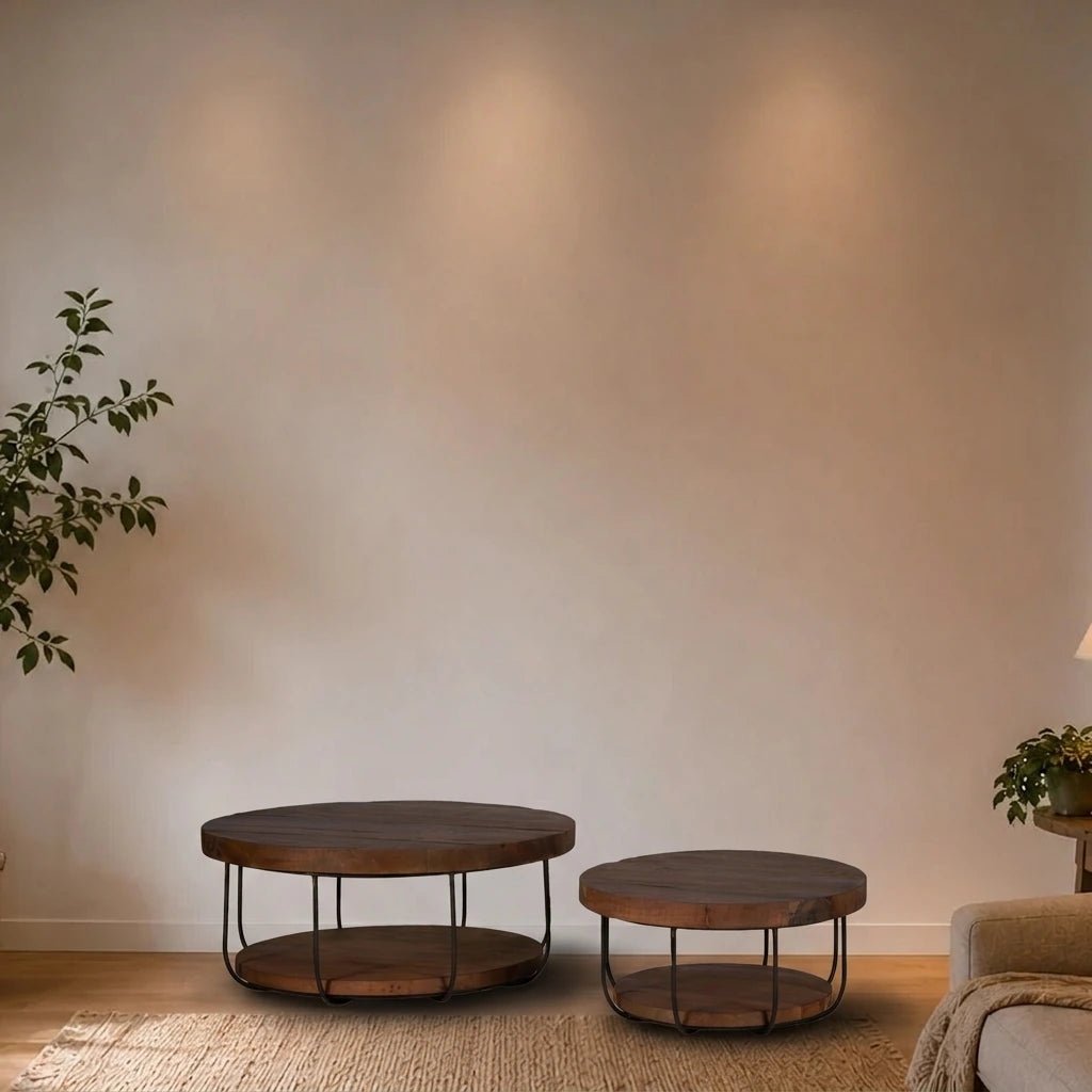 Teak Couchtisch Set Senna Double - Das Holländische Möbelhaus
