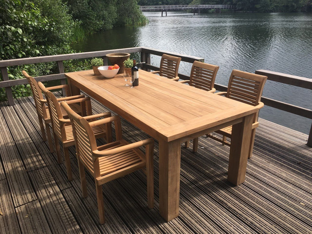 Teak Garten Set Bulat Esstisch und Stühle - Das Holländische Möbelhaus