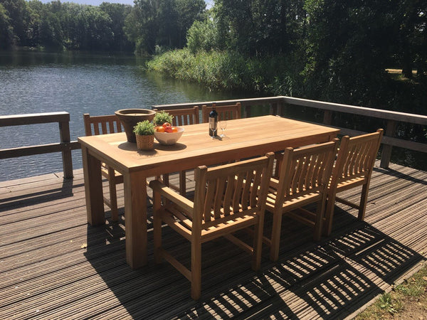 Teak Garten Set Java Esstisch und Stühle - Das Holländische Möbelhaus