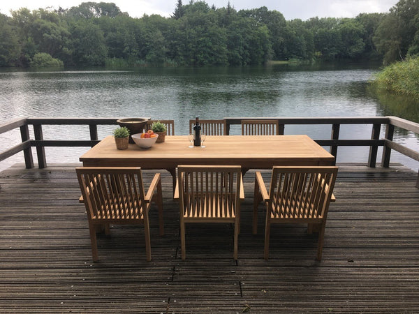 Teak Garten Set Kotak Esstisch und Stühle - Das Holländische Möbelhaus