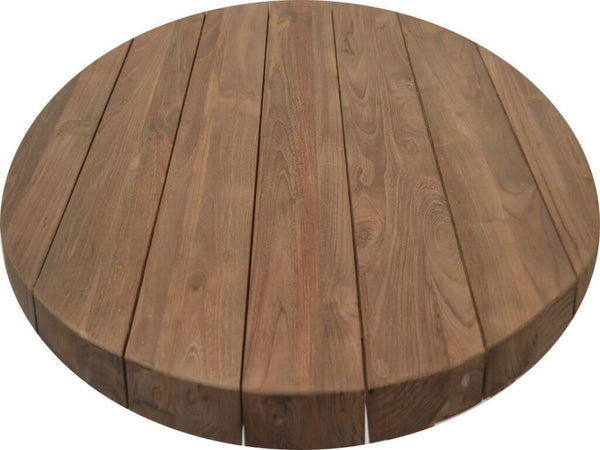 Teak Garten Tischplatte Lurus rund - Das Holländische Möbelhaus