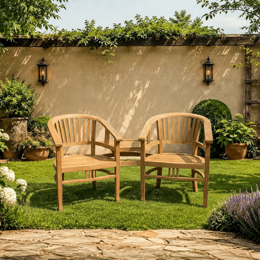 Teak Gartenbank Betawi Love Seat - Das Holländische Möbelhaus
