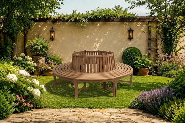 Teak Gartenbank Rund XXL - Das Holländische Möbelhaus