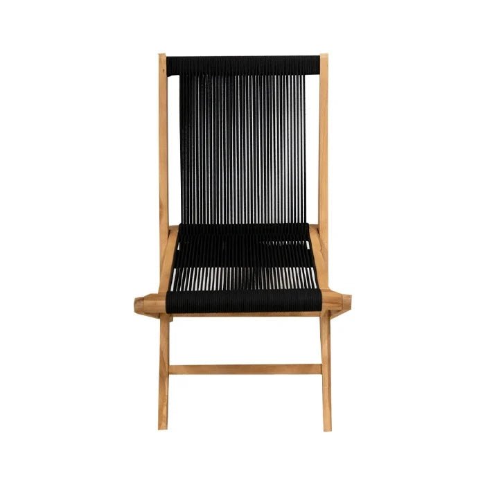Teak Gartenstuhl Lombok Nylon schwarz - Das Holländische Möbelhaus