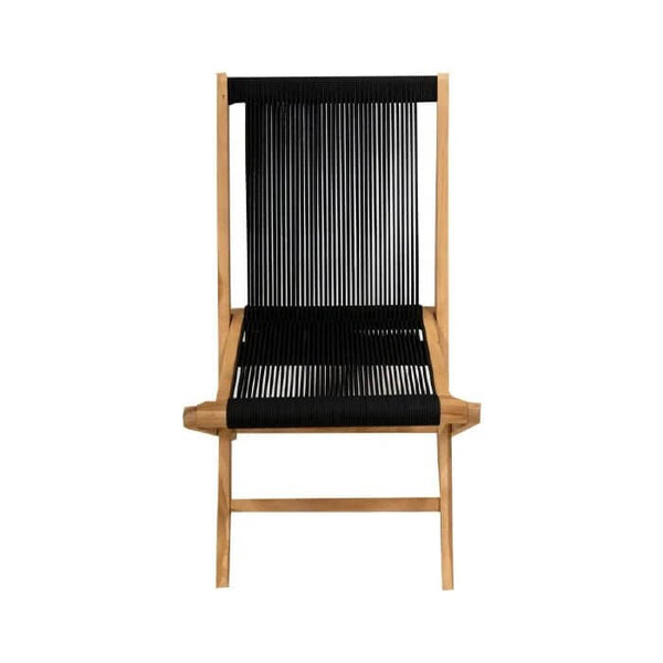 Teak Gartenstuhl Lombok Nylon schwarz - Das Holländische Möbelhaus