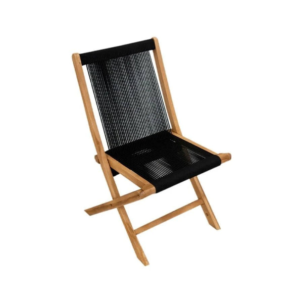 Teak Gartenstuhl Lombok Nylon schwarz - Das Holländische Möbelhaus