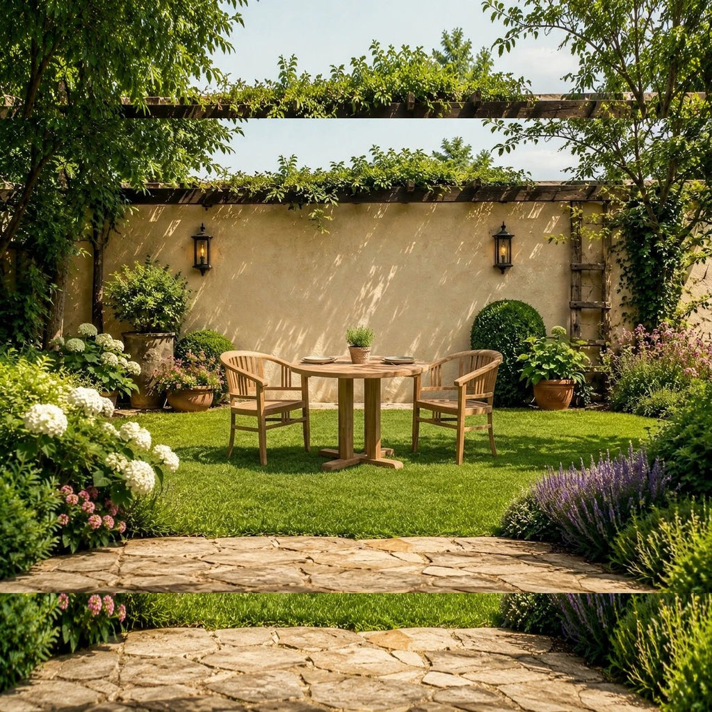 Teak Gartentisch Rund KM - Das Holländische Möbelhaus