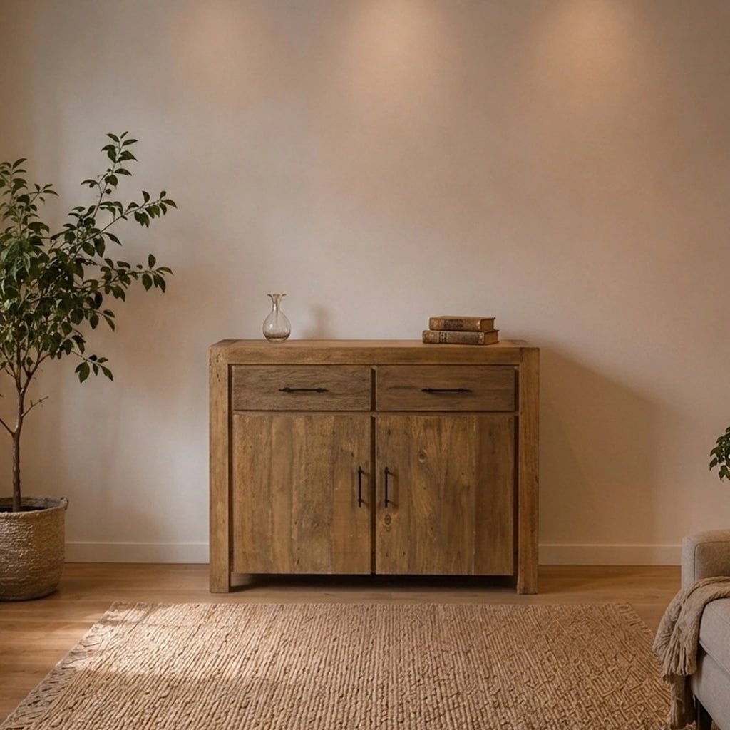 Teak Highboard Balok 2 Türen 2 Schübe - Das Holländische Möbelhaus