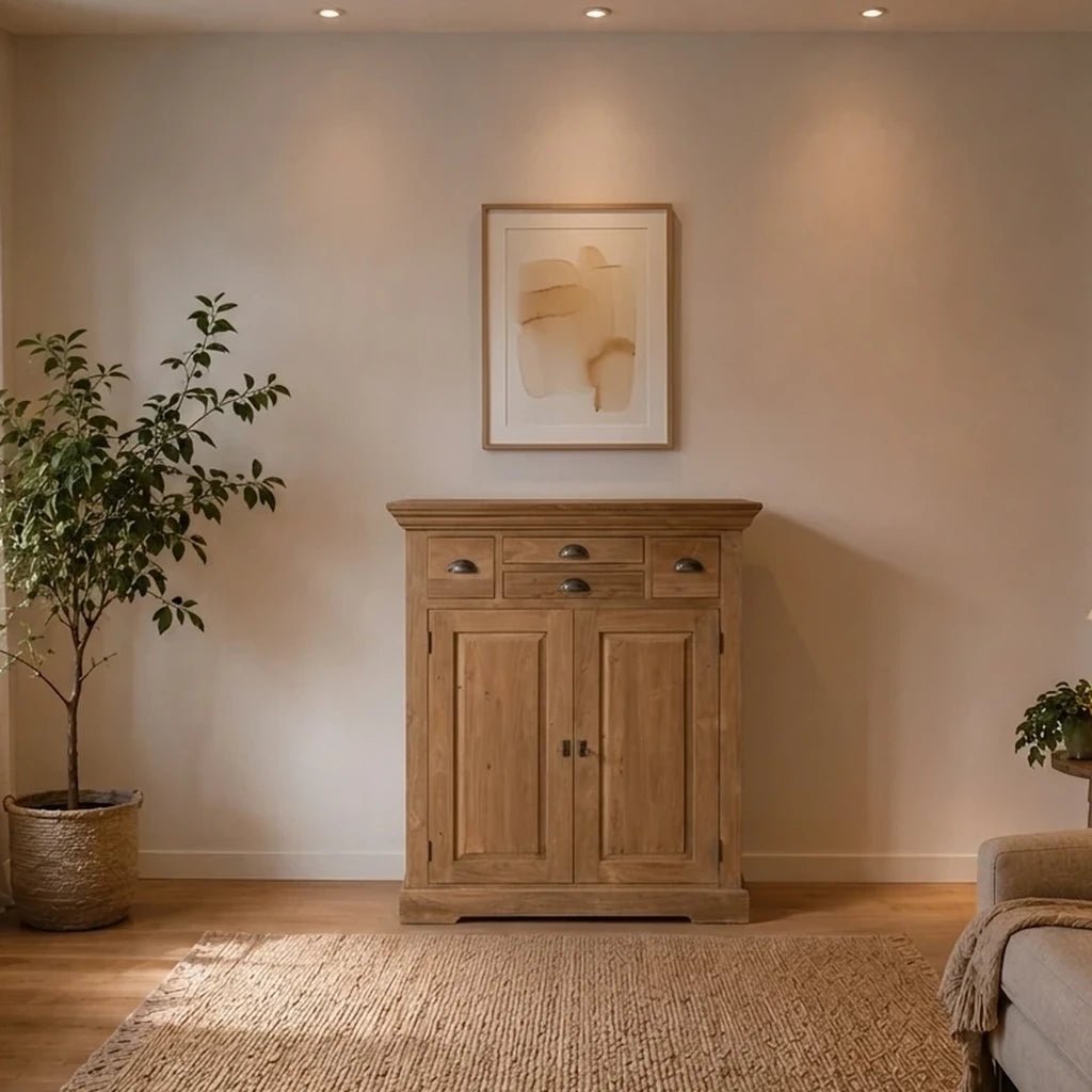 Teak Highboard Bologna 4 Schübe - Das Holländische Möbelhaus