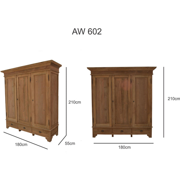 Teak Kleiderschrank Groot - Das Holländische Möbelhaus