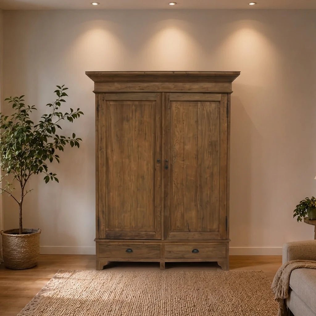 Teak Kleiderschrank Groot - Das Holländische Möbelhaus