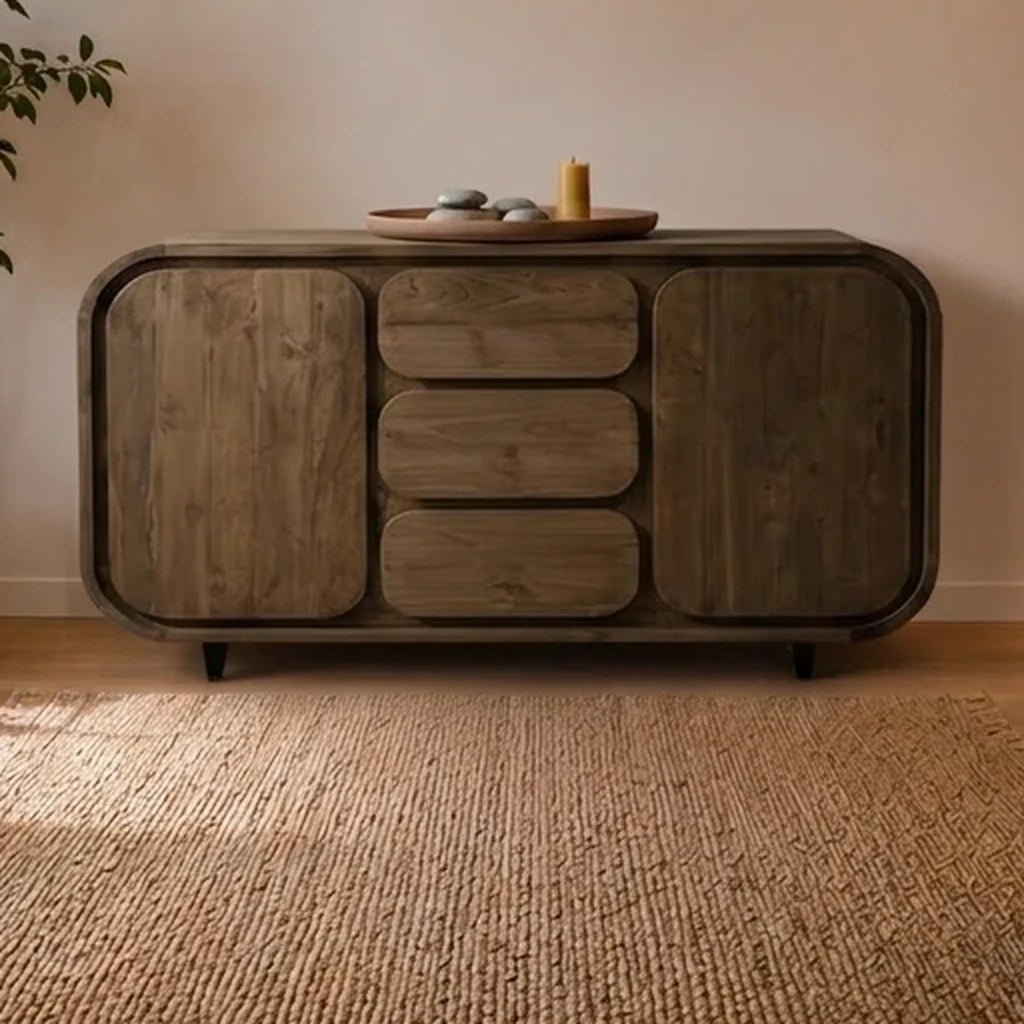 Teak Kommode Marlow 3 Schübe 2 Türen - Das Holländische Möbelhaus