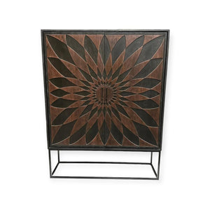 Teak Schrank Intan Acak schwarz 140 cm