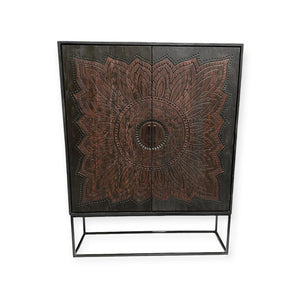 Teak Schrank Intan Meteor schwarz 140 cm