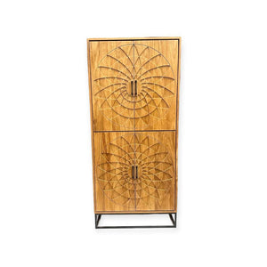 Teak Schrank Intan Petok natur 4 Türen 100 cm