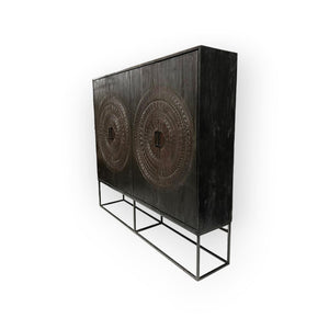 Teak Schrank Intan schwarz 210 cm