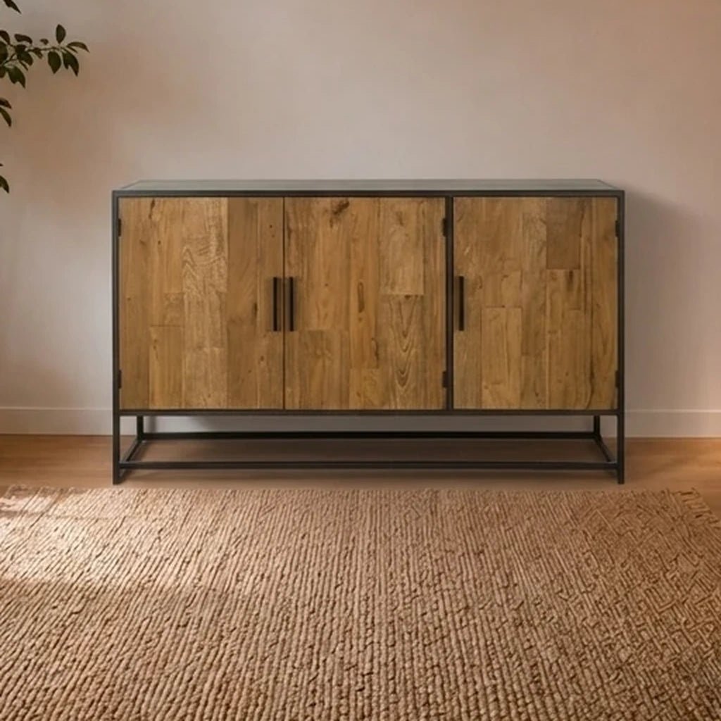 Teak Sideboard Felino 3 Türen 160 cm - Das Holländische Möbelhaus