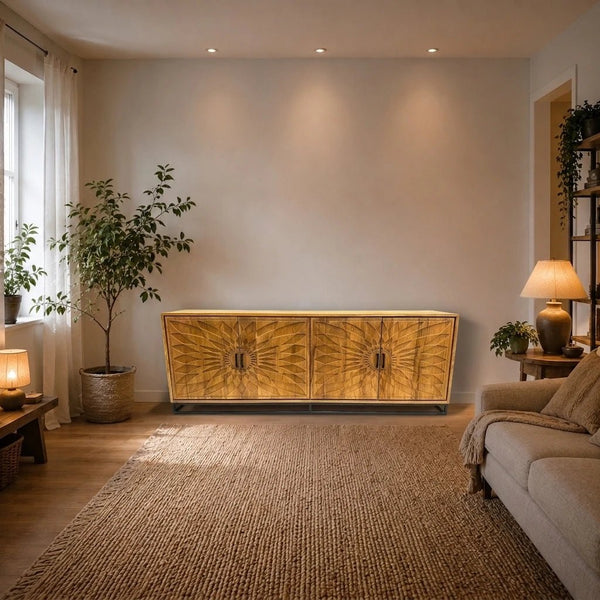 Teak Sideboard Intan Akak natur 220 cm - Das Holländische Möbelhaus