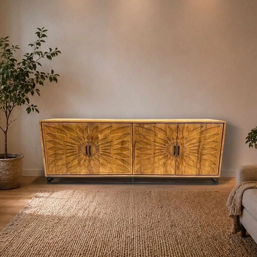 Teak Sideboard Intan Akak natur 220 cm - Das Holländische Möbelhaus