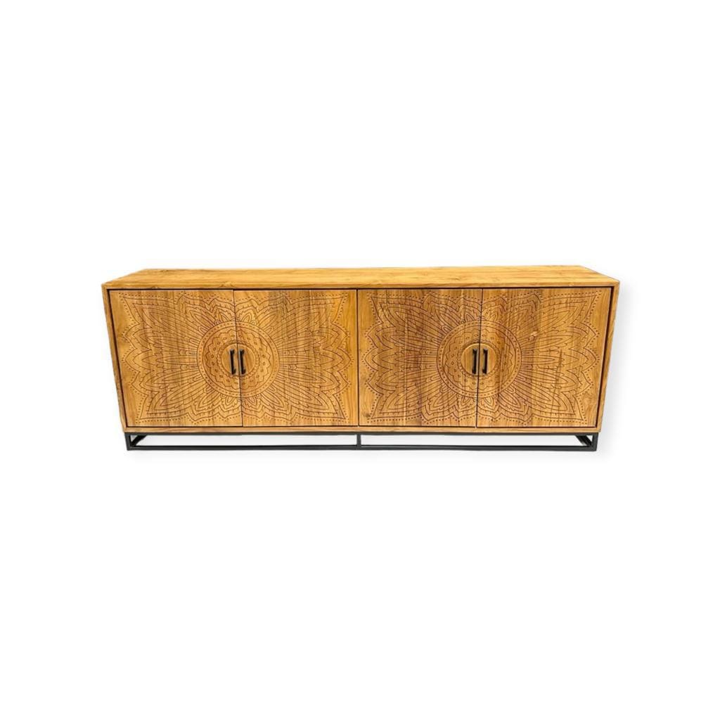 Teak Sideboard Intan Meteor natur 220 cm - Das Holländische Möbelhaus