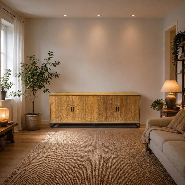 Teak Sideboard Intan Meteor natur 220 cm - Das Holländische Möbelhaus