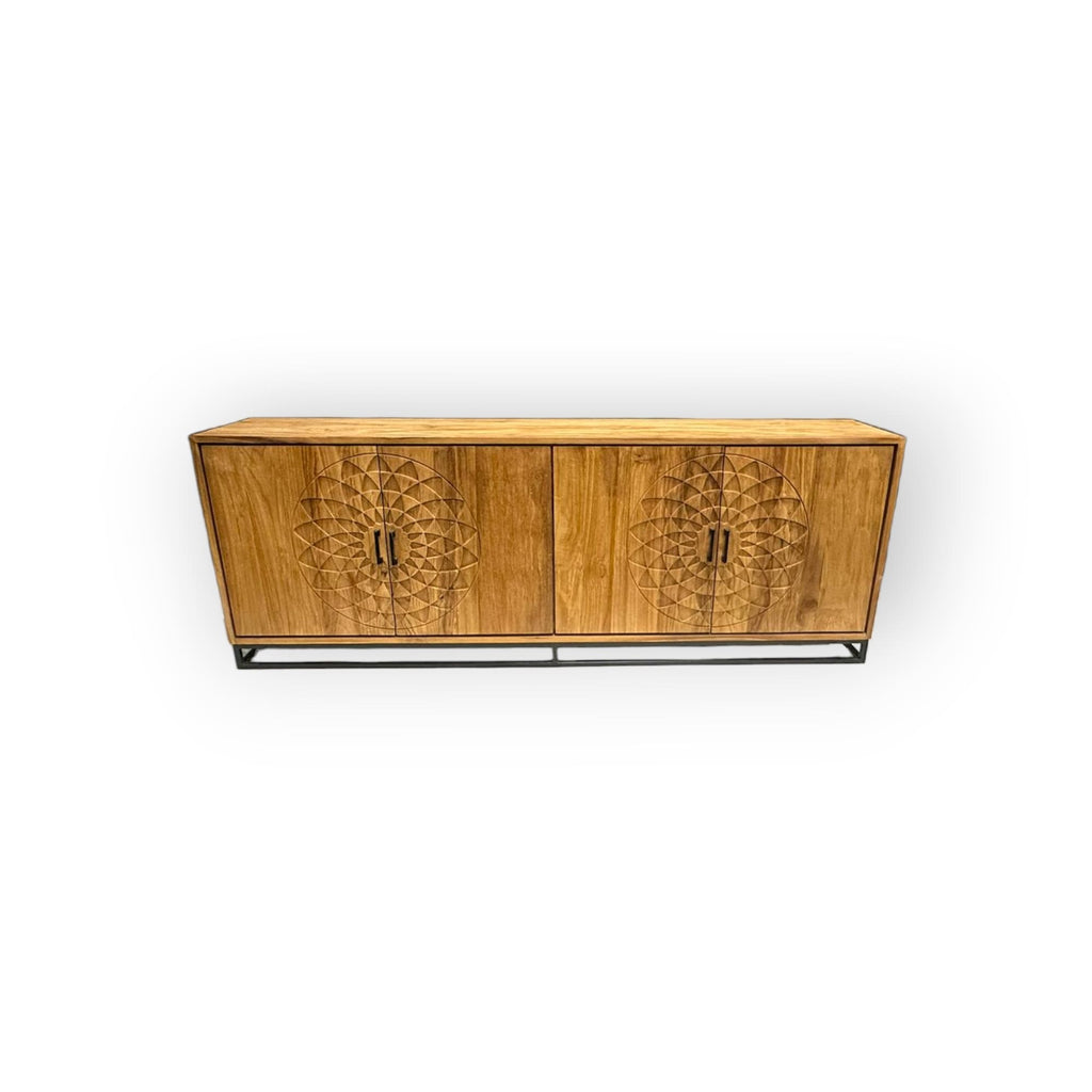 Teak Sideboard Intan Petok natur 220 cm - Das Holländische Möbelhaus