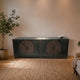 Teak Sideboard Intan Petok schwarz 220 cm - Das Holländische Möbelhaus