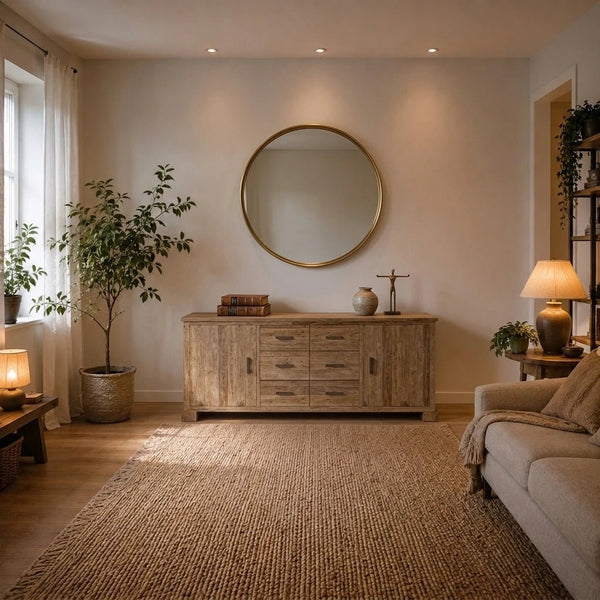 Teak Sideboard Lorenzo 2 Türen 6 Schübe - Das Holländische Möbelhaus