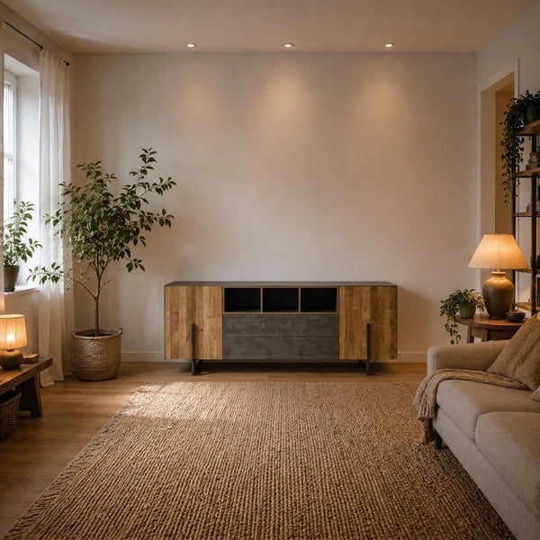 Teak Sideboard Ora 2 Türen 2 Schübe 222 - Das Holländische Möbelhaus