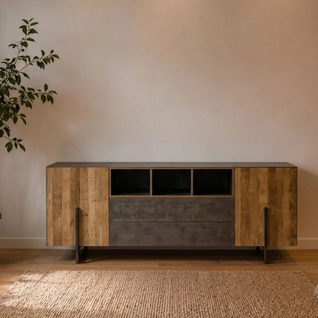Teak Sideboard Ora 2 Türen 2 Schübe 222 - Das Holländische Möbelhaus
