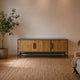 Teak TV Sideboard Felino 3 Türen 160 cm - Das Holländische Möbelhaus