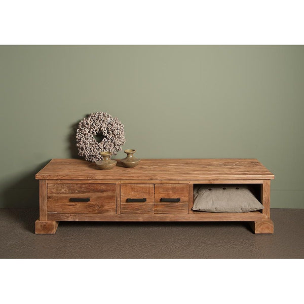 Teak TV Sideboard Lorenzo 3 Schübe - Das Holländische Möbelhaus