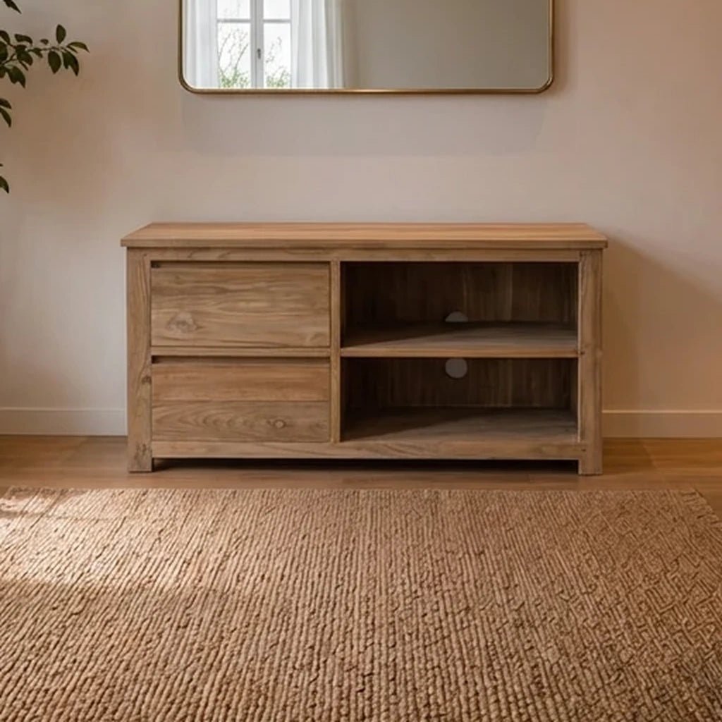 Teak TV Sideboard Losari 100 cm - Das Holländische Möbelhaus