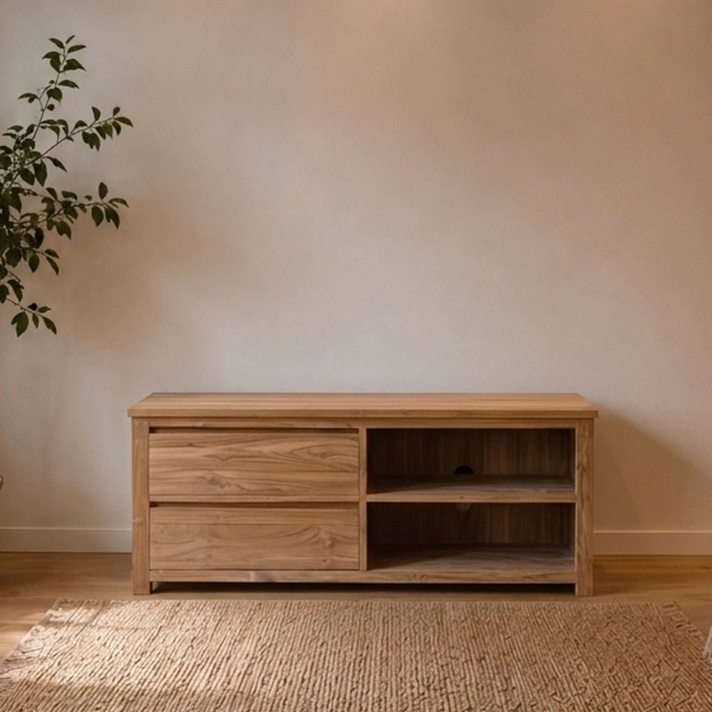 Teak TV Sideboard Losari 130 cm - Das Holländische Möbelhaus