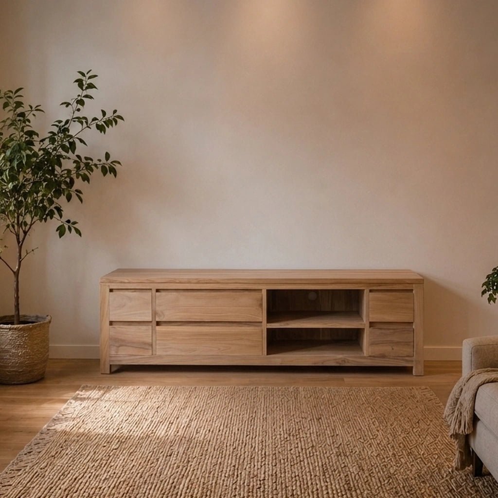 Teak TV Sideboard Losari 170 cm - Das Holländische Möbelhaus