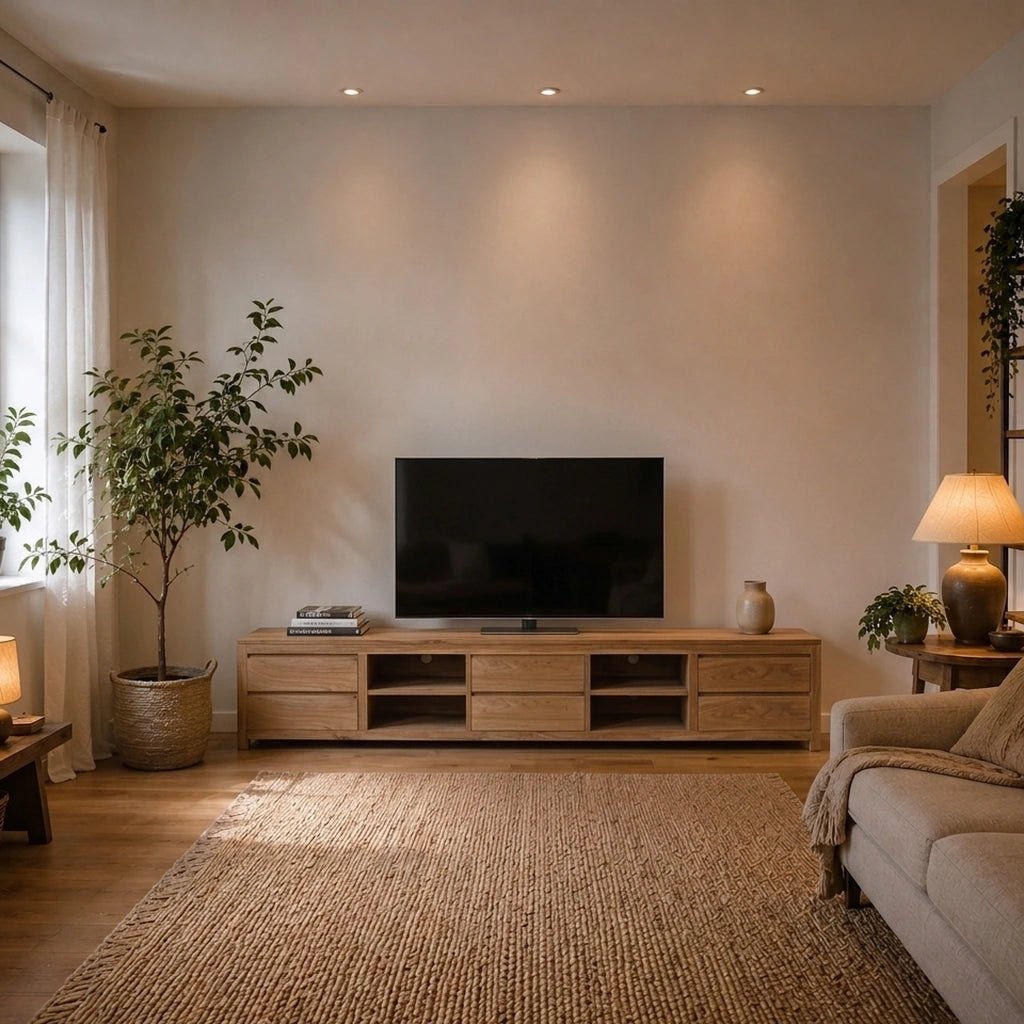 Teak TV Sideboard Losari 300 cm - Das Holländische Möbelhaus