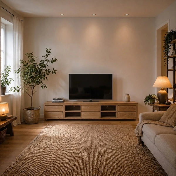 Teak TV Sideboard Losari 300 cm - Das Holländische Möbelhaus