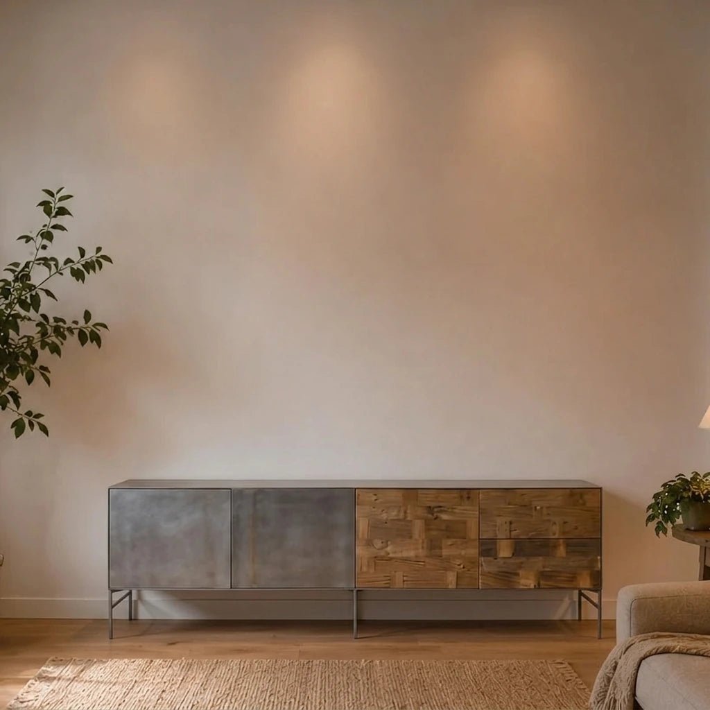 Teak TV Sideboard Pandora 221 cm - Das Holländische Möbelhaus