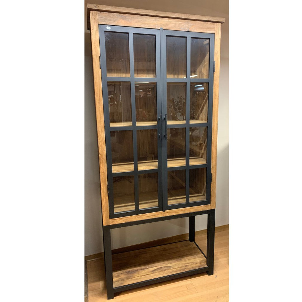 Teak Vitrinenschrank Bernie 100 cm - Das Holländische Möbelhaus