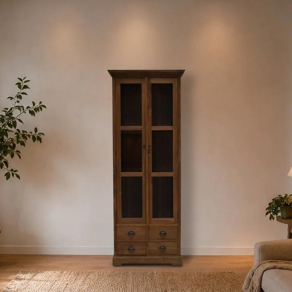Teak Vitrinenschrank Broek - Das Holländische Möbelhaus